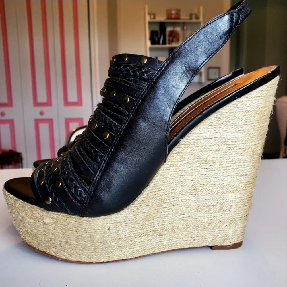 Steve Madden Leather Sling Back Espadrilles